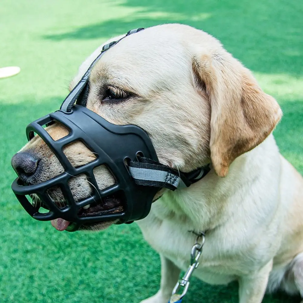 Focinheira Ajustável para Cães de Plástico com Faixa Refletiva - Imagem 4