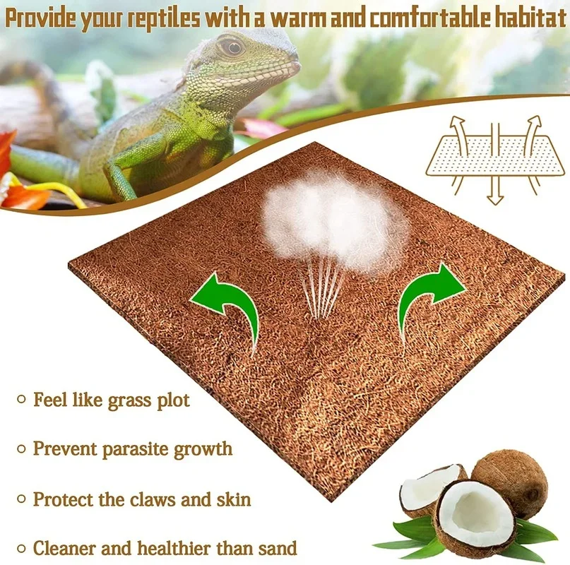 Tapete de Fibra de Coco para Répteis e Tartarugas Lavável - Imagem 4