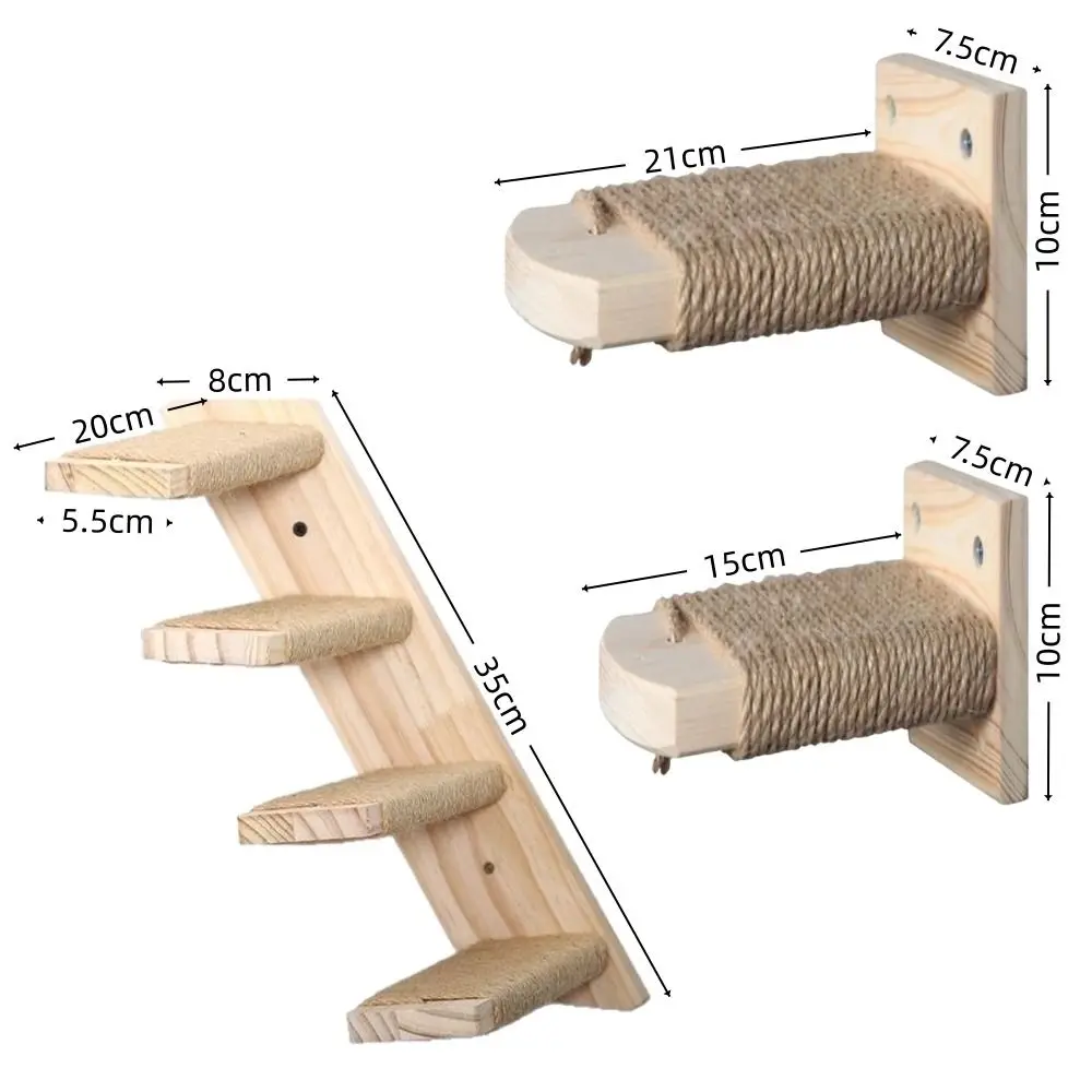 Prateleira de Escalada para Gatos de Madeira com Sisal 21 cm - Image 6