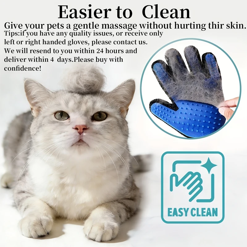 Luva Removedora de Pelos para Cães e Gatos (2 Peças) com Ajuste de Punho - Imagem 3