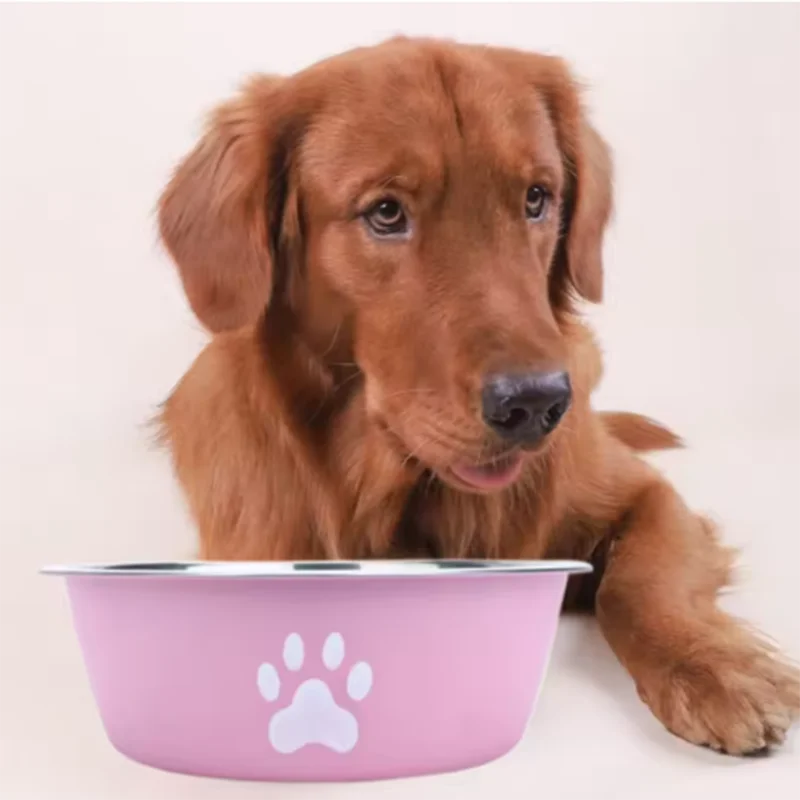 Tigela de Água para Cães e Gatos de Aço Inoxidável Antiderrapante - Imagem 2