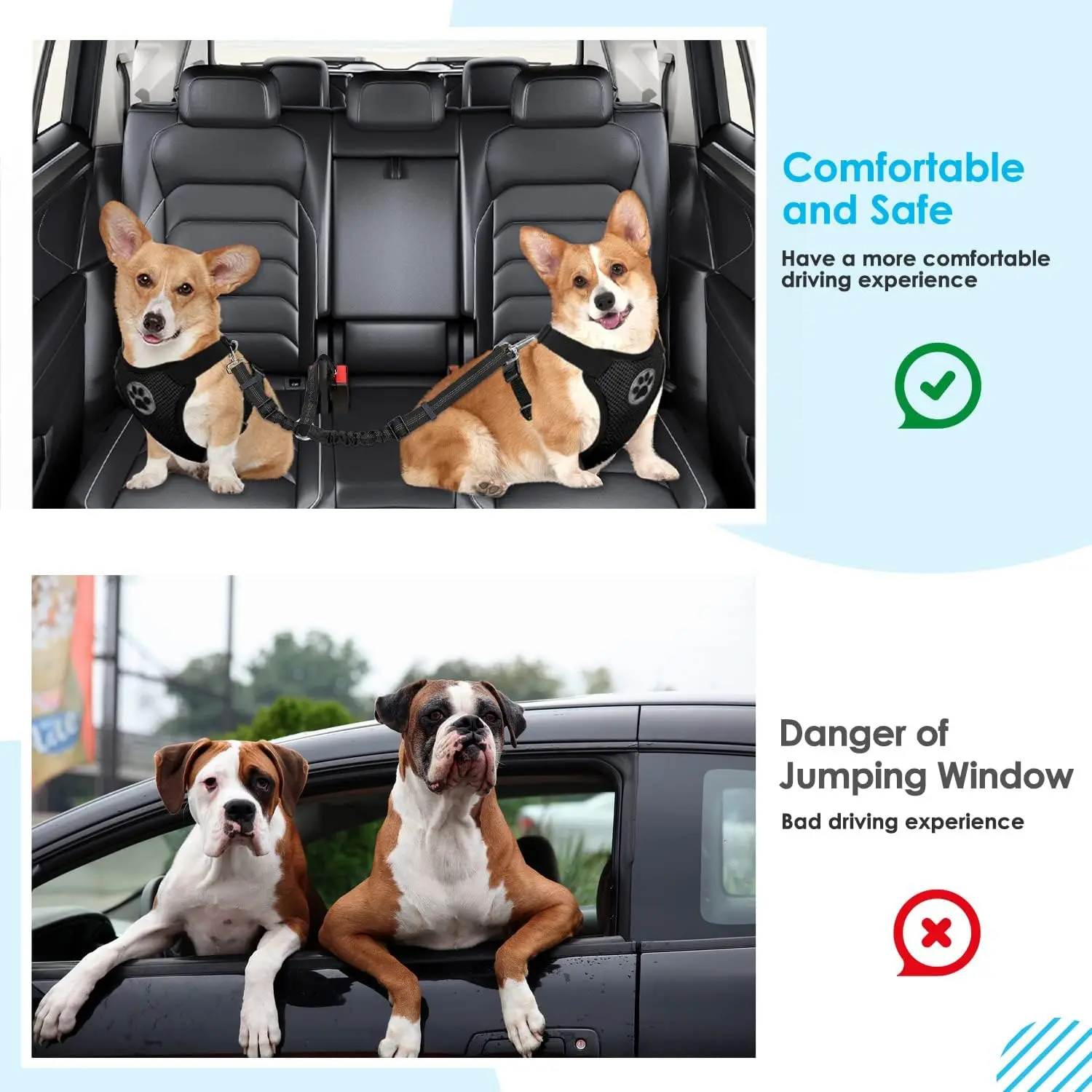 Cinto de Segurança Duplo para Cães Ajustável e Refletivo - Imagem 5
