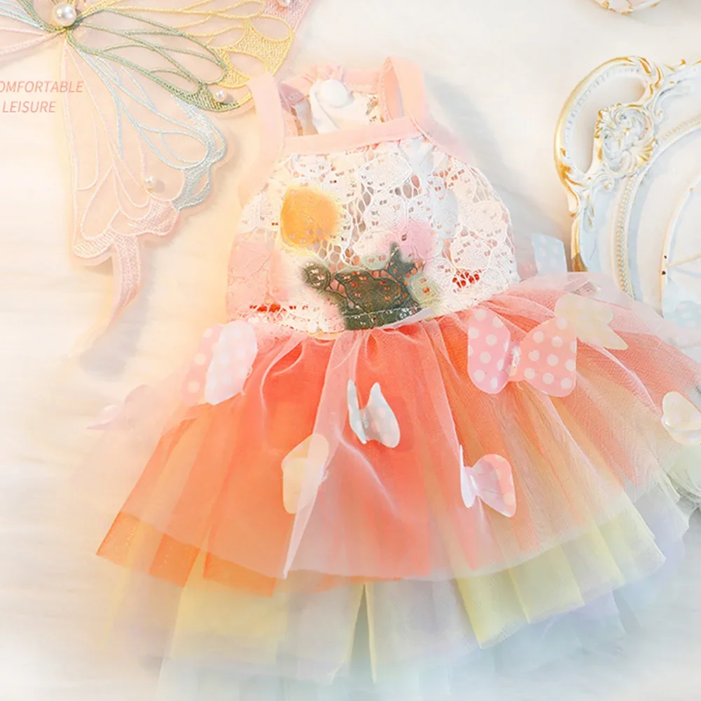Vestido Princesa para Cães e Gatos de Renda e Malha com Botões - Imagem 4
