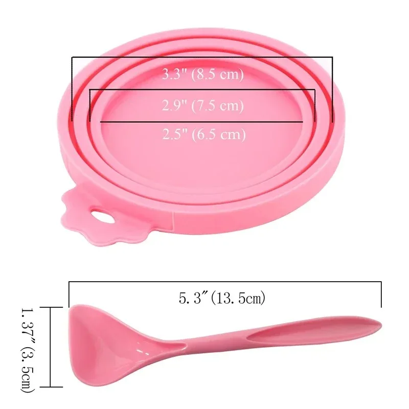 Tampa de Silicone para Lata de Ração de Cães e Gatos com Colher - Imagem 4