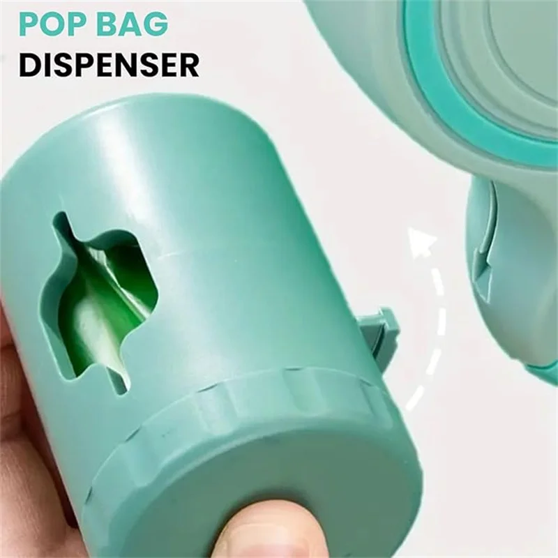 Coleira Retrátil para Cães com Lanterna e Dispenser - Imagem 2
