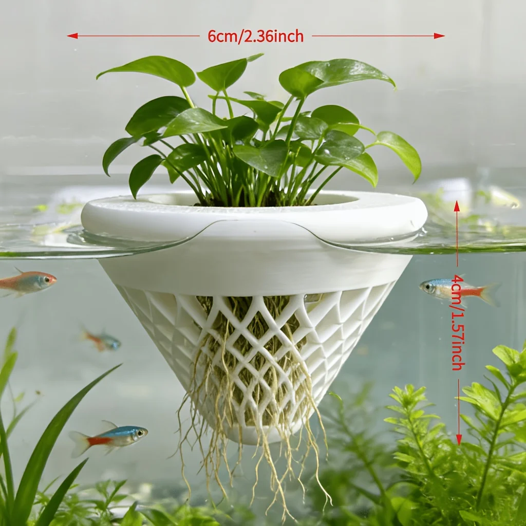 Suporte Flutuante para Plantas de Aquário com Cesto de Malha - Imagem 5