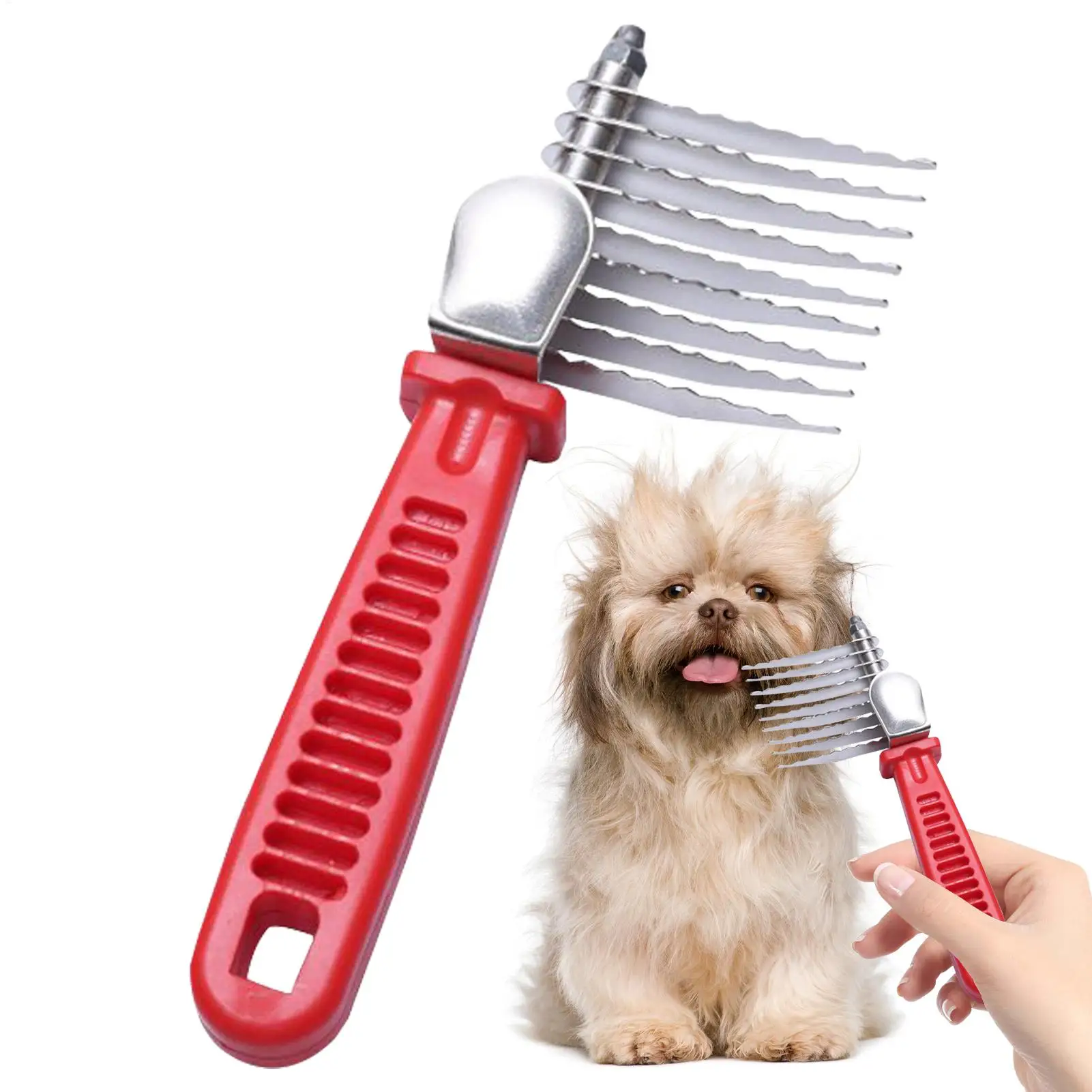Pente Rake para Cães e Gatos de Aço Inoxidável com Limpeza Fácil - Imagem 2