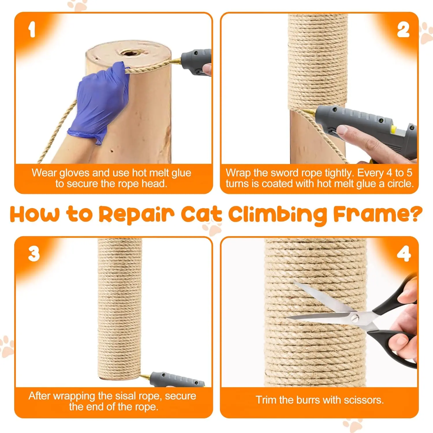 Corda de Sisal para Gatos 4mm 20M para Arranhador DIY e Escalada - Imagem 2