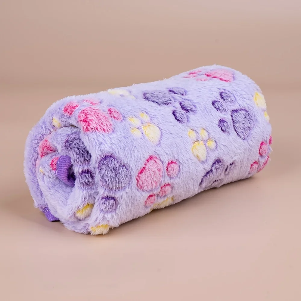 Cobertor de Lã para Cães e Gatos com Estampa de Pata Lavável - Image 2