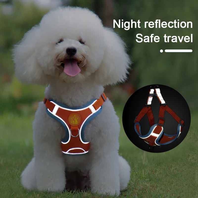 Coleira Peitoral para Cães Pequenos e Médios com Faixa Refletiva - Imagem 6