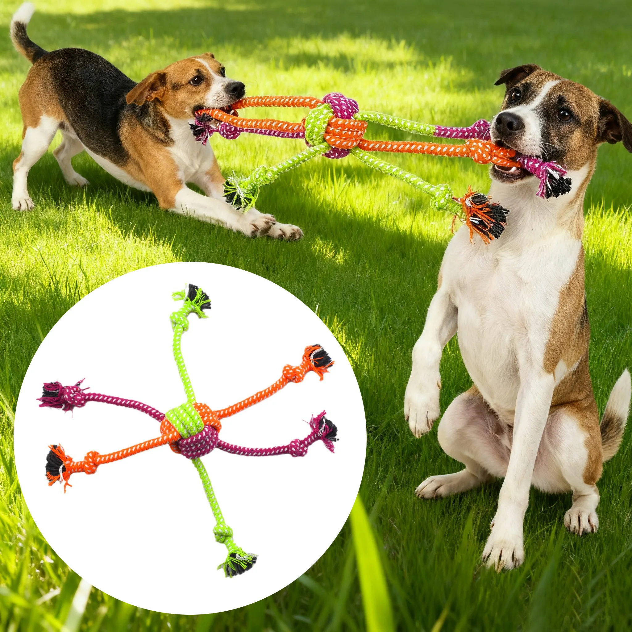 Brinquedo de Corda para Cães Resistente à Mordida com Franjas - Imagem 6