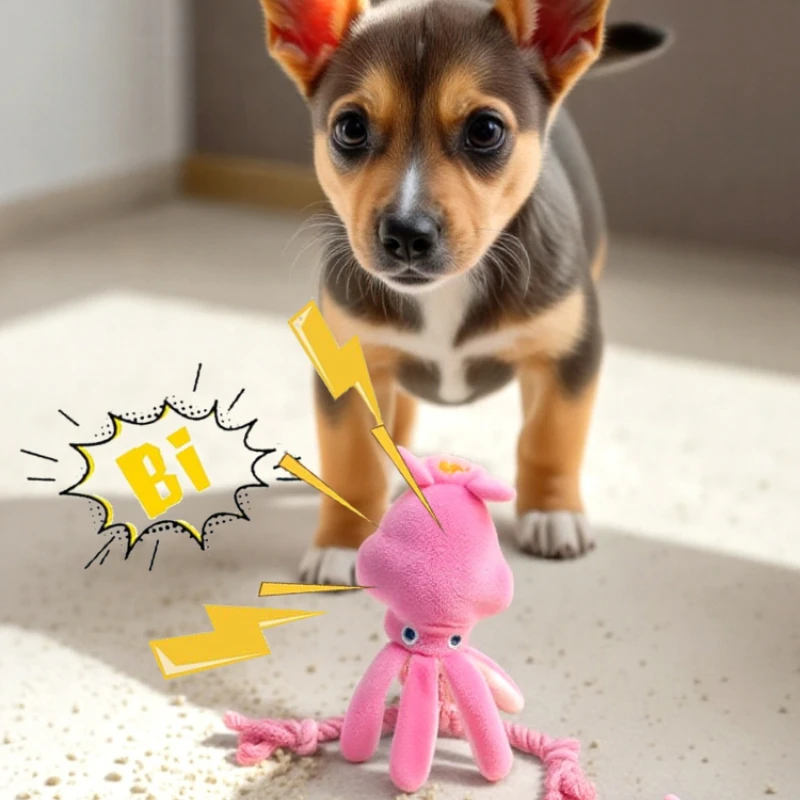 Brinquedo de Pelúcia Polvo para Cães Pequenos com Squeaker - Imagem 2