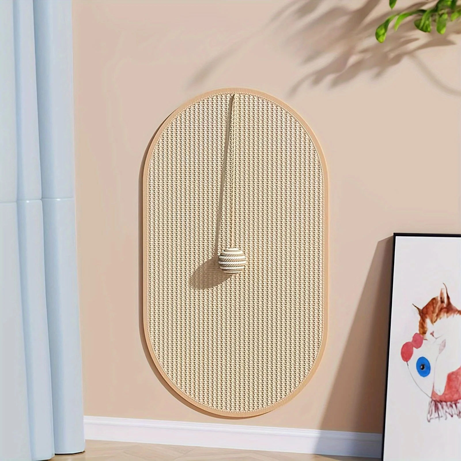 Almofada de Sisal para Gatos com Adesivo de Parede BRANCO - Image 2