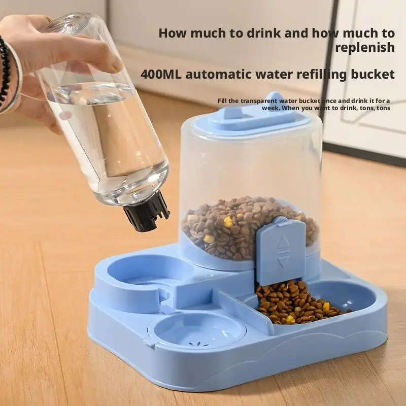 Comedouro Automático para Cães e Gatos com Tigela Dupla e Base Antiderrapante - Imagem 3