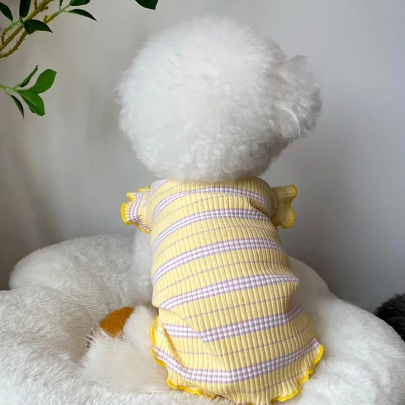 Camisa Listrada para Cães de Algodão e Poliéster - Image 5