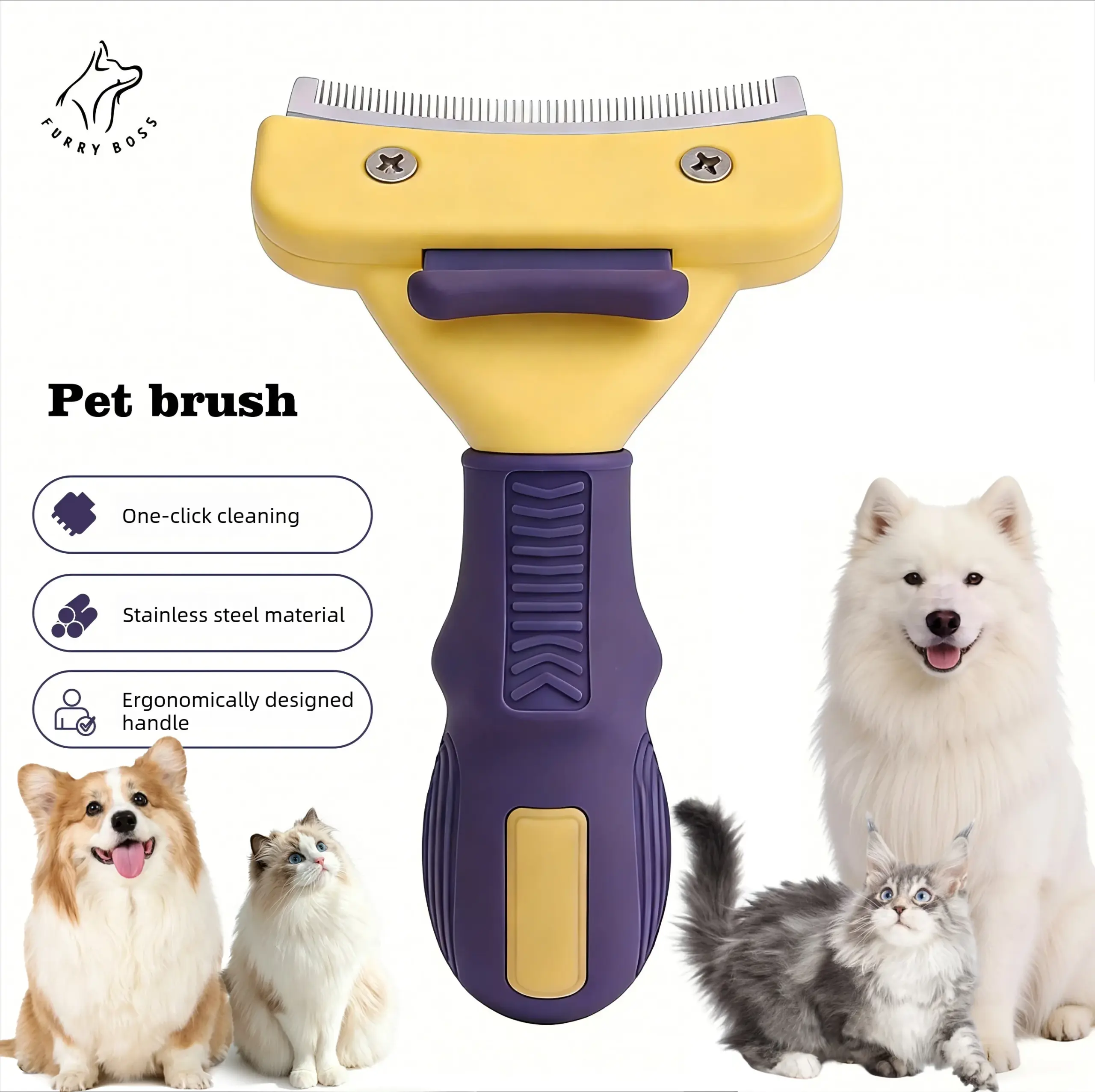 escova para pets para remoção de pelos