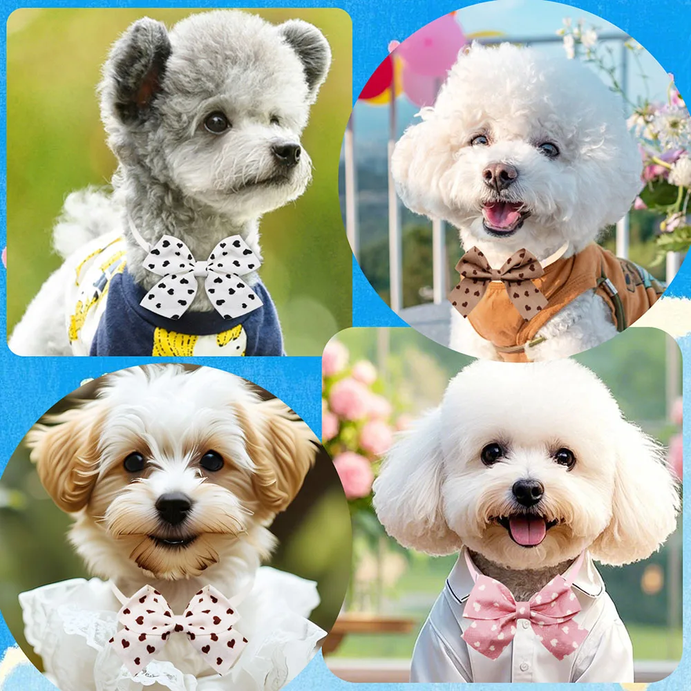 Gravata Borboleta para Cães e Gatos Pequenos 50 pçs Ajustável - Imagem 3