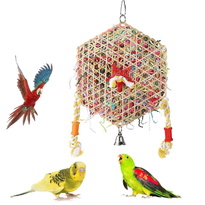 Brinquedo para Pássaros de Rattan e Papel Picado 21x32cm - Imagem 3