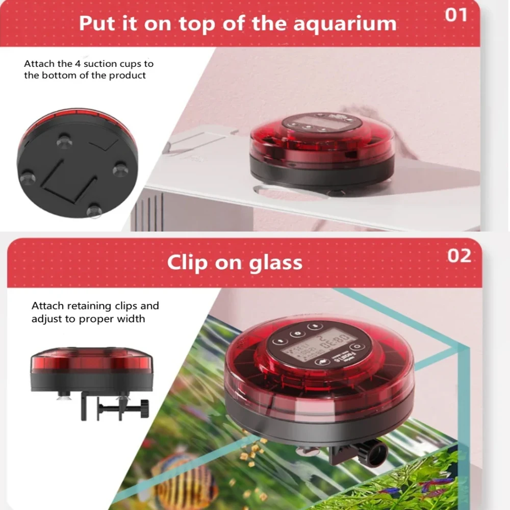 ZYfeedr Alimentador Automático de Peixes Recarregável USB com Timer - Imagem 3