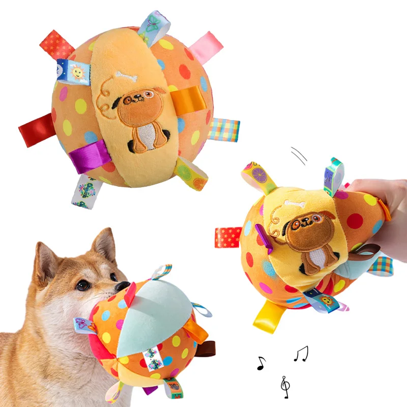 Bola de Pelúcia Interativa para Cães e Gatos com Som e Sino - Imagem 2