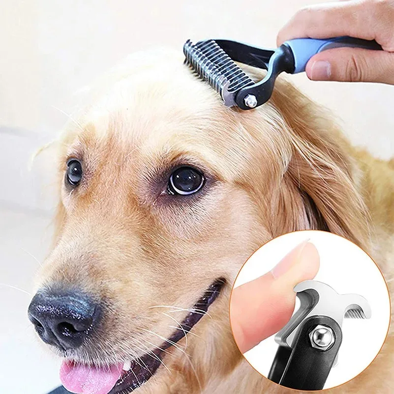 Escova para Pets Dupla Face para Desembaraçar e Remover Pelos - Imagem 2