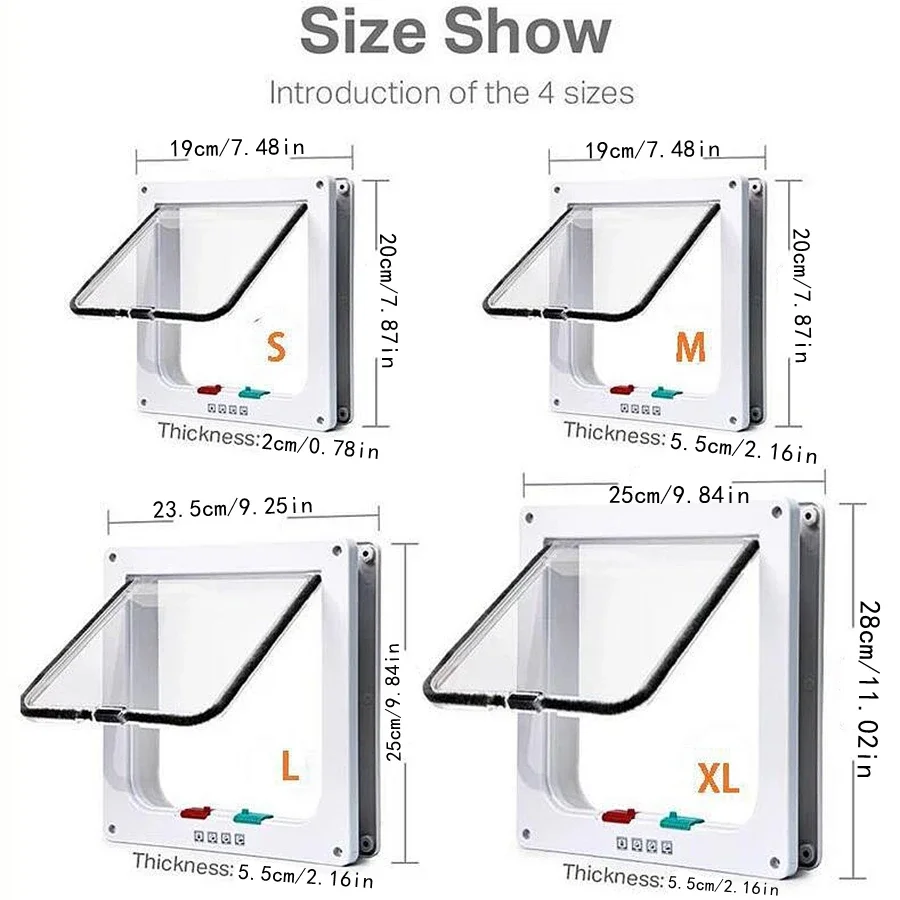 Porta para Gatos com Trava de 4 Vias para Portas Internas - Imagem 3
