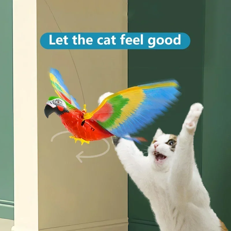 Brinquedo Elétrico Pássaro Voador para Gatos Pendurar e Interagir - Imagem 3