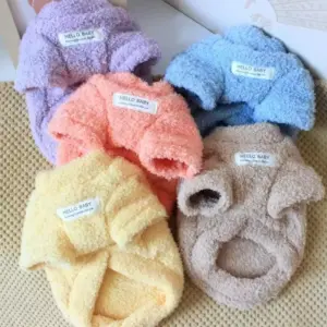 camisola de pelúcia para cães pequenos
