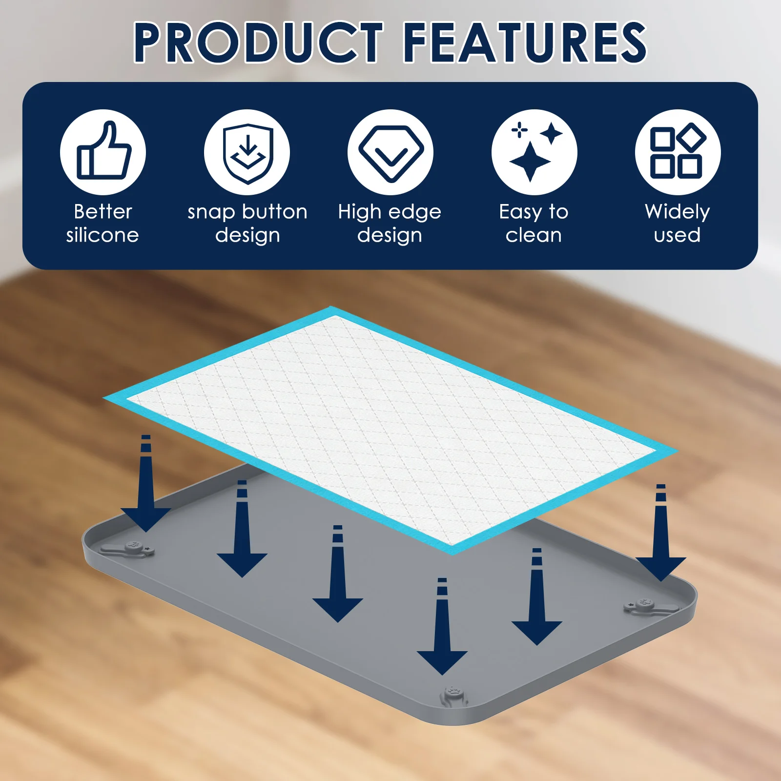 Suporte de Silicone para Tapete Higiênico de Cães com Borda Elevada - Imagem 2