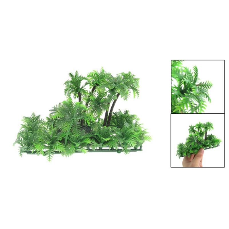 Planta Artificial para Aquário Coqueiro de Plástico com Base - Imagem 3