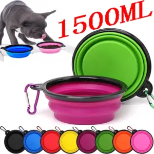 tigela dobrável de silicone para cães