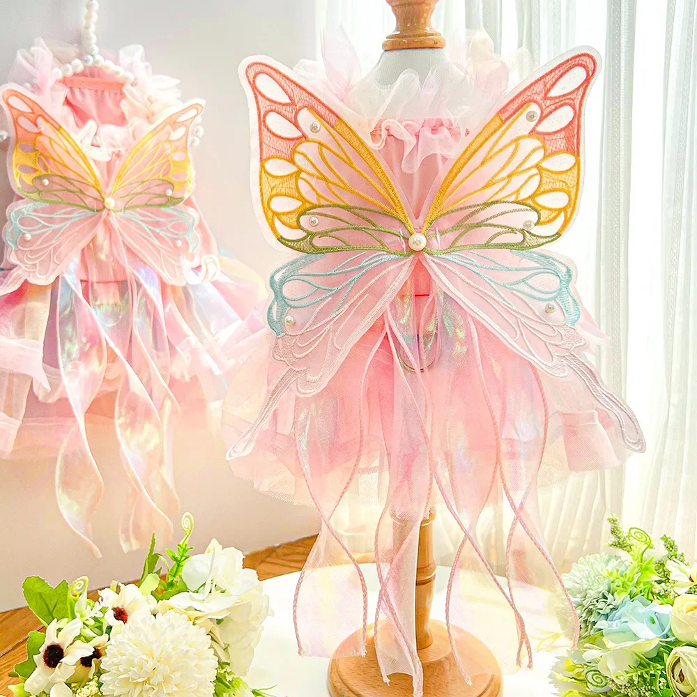 Vestido de Princesa para Cães e Gatos de Renda Listrada - Imagem 5
