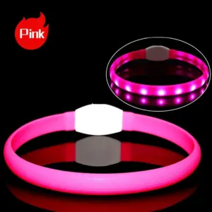 coleira LED para cães recarregável USB