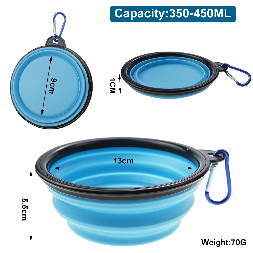 Tigela Dobrável para Cães de Silicone 350 ml para Viagem - Imagem 2