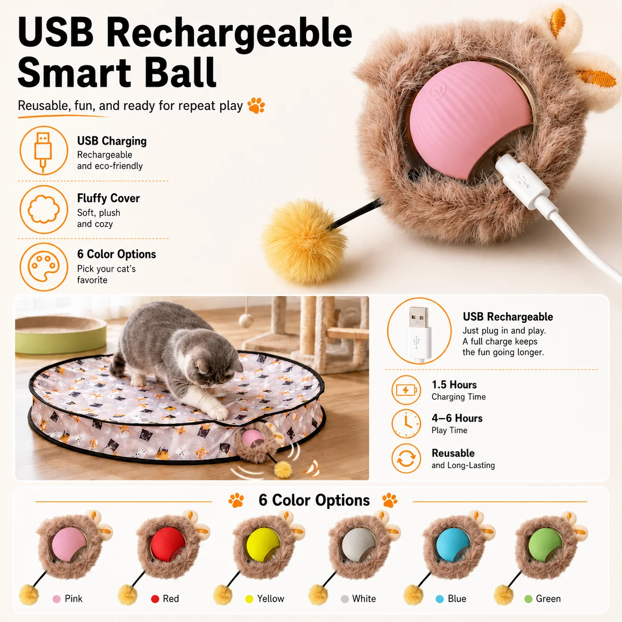 Brinquedo de Caça para Gatos Recarregável USB com Luzes - Image 6