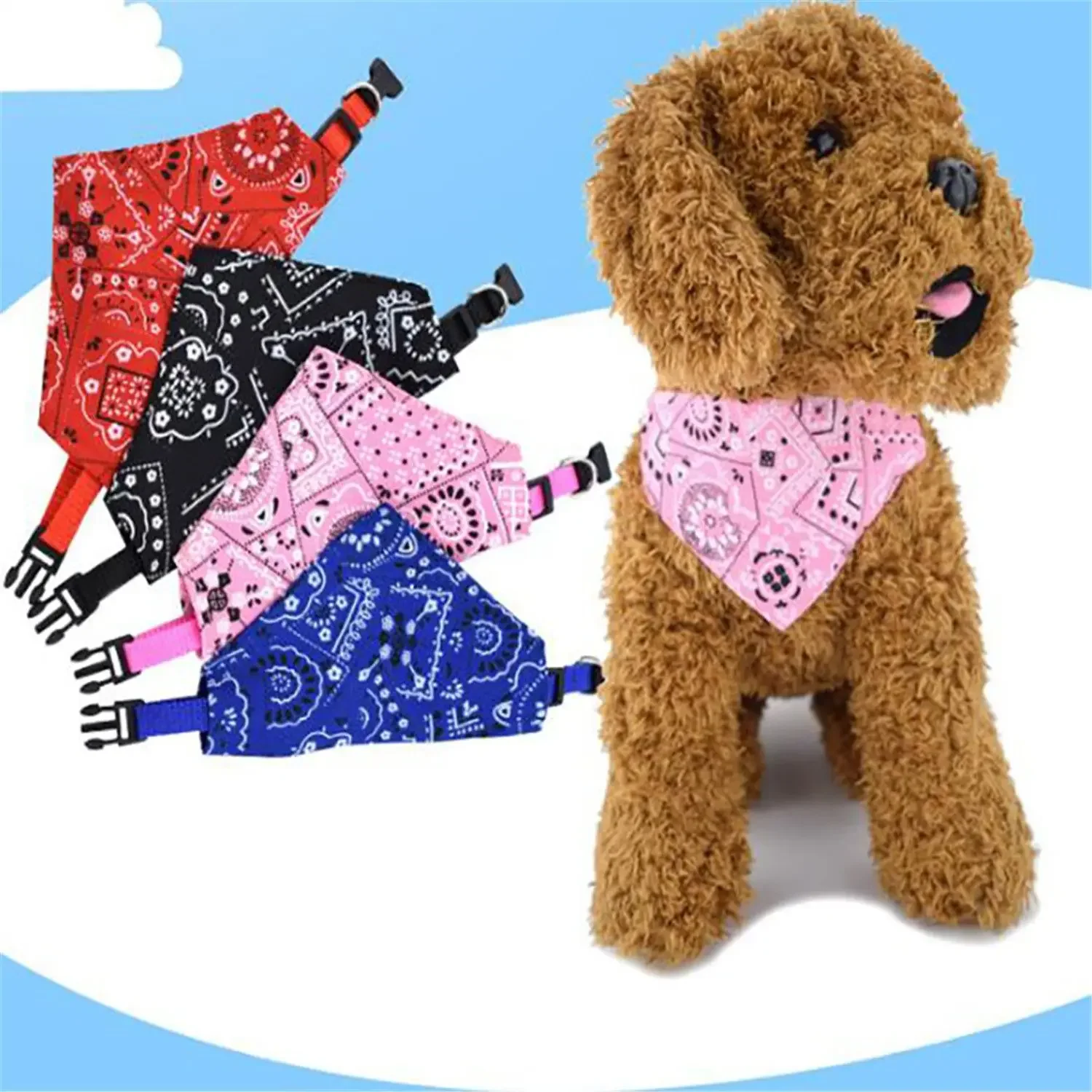 Bandana Triangular para Cães e Gatos Ajustável e Lavável - Imagem 2
