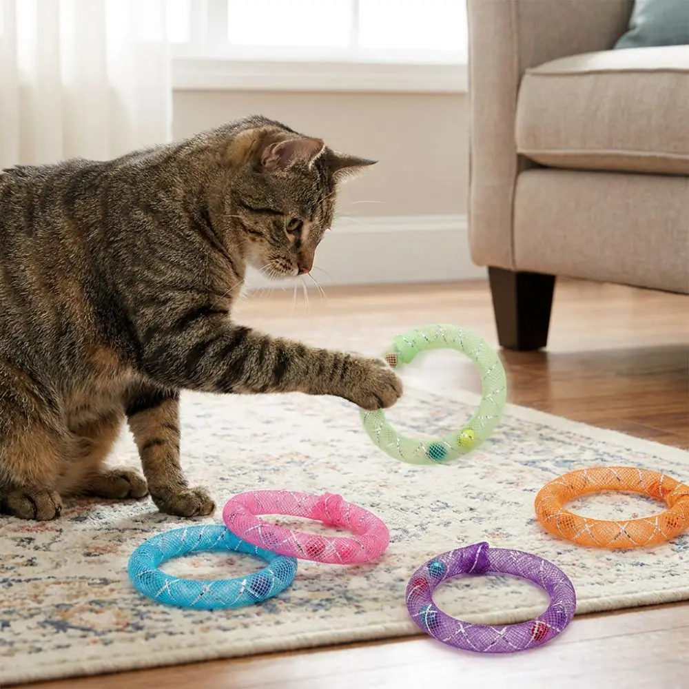 Brinquedo de Gato Bola com Sino de PVC e Metal (5 peças) para Brincadeira - Imagem 4
