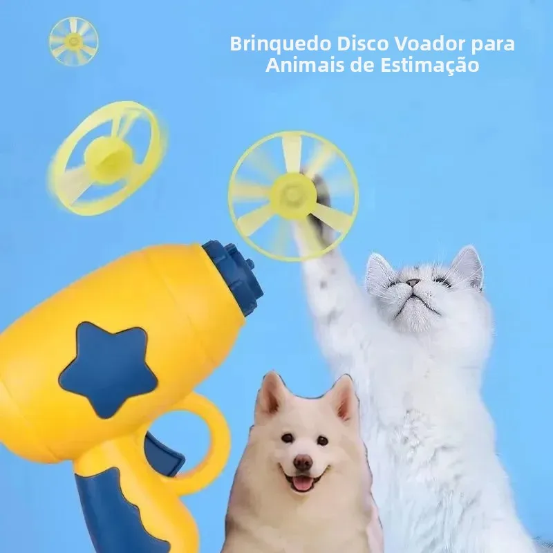 Brinquedo Lançador de Mini Disco para Gatos Treinamento e Perseguição - Imagem 2