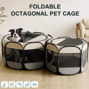 gaiola octogonal portátil para cães e gatos