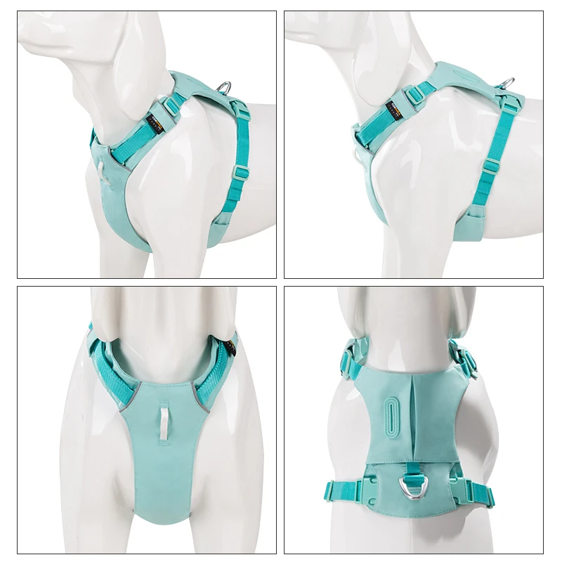 Coleira Peitoral para Cães de Nylon Refletiva com Bolso Ajustável - Imagem 4