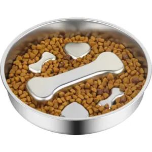 comedouro lento aço inoxidável para cães