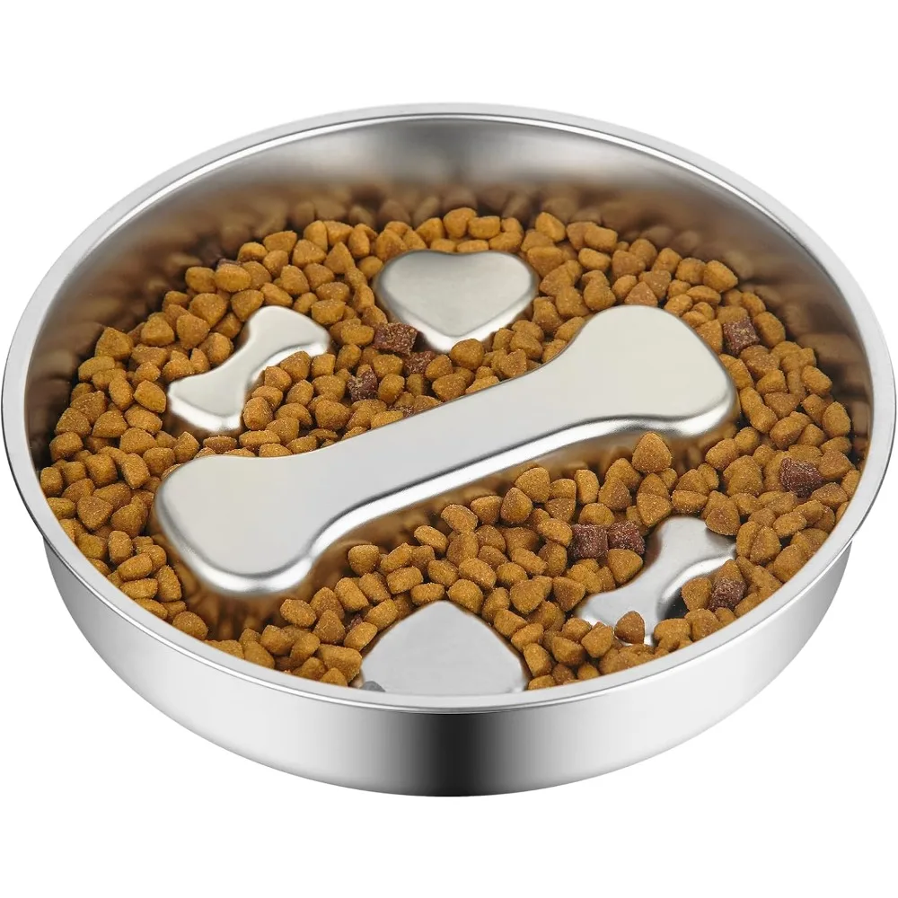 comedouro lento aço inoxidável para cães