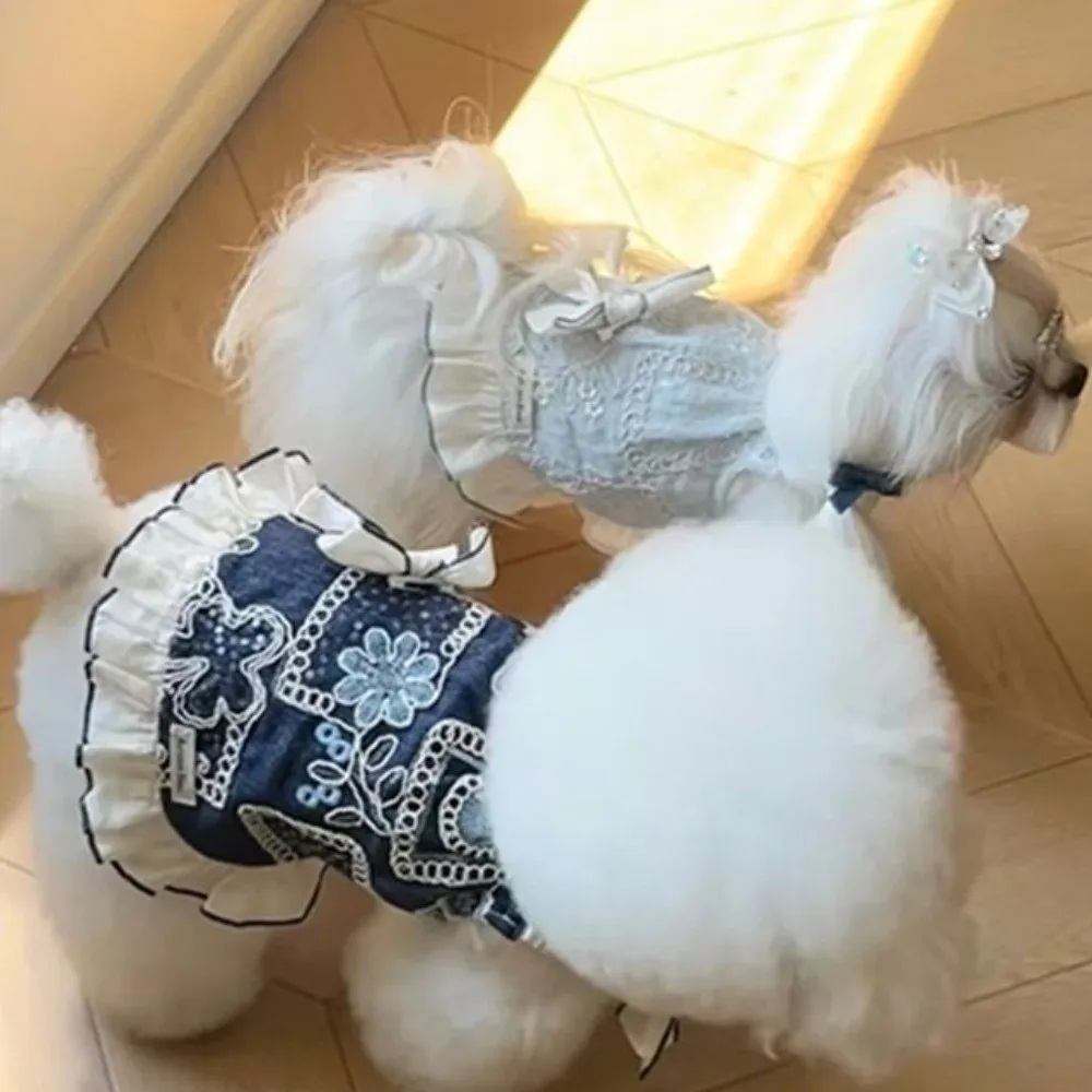 Vestido de Princesa para Cães de Poliéster Branco ou Preto - Imagem 3