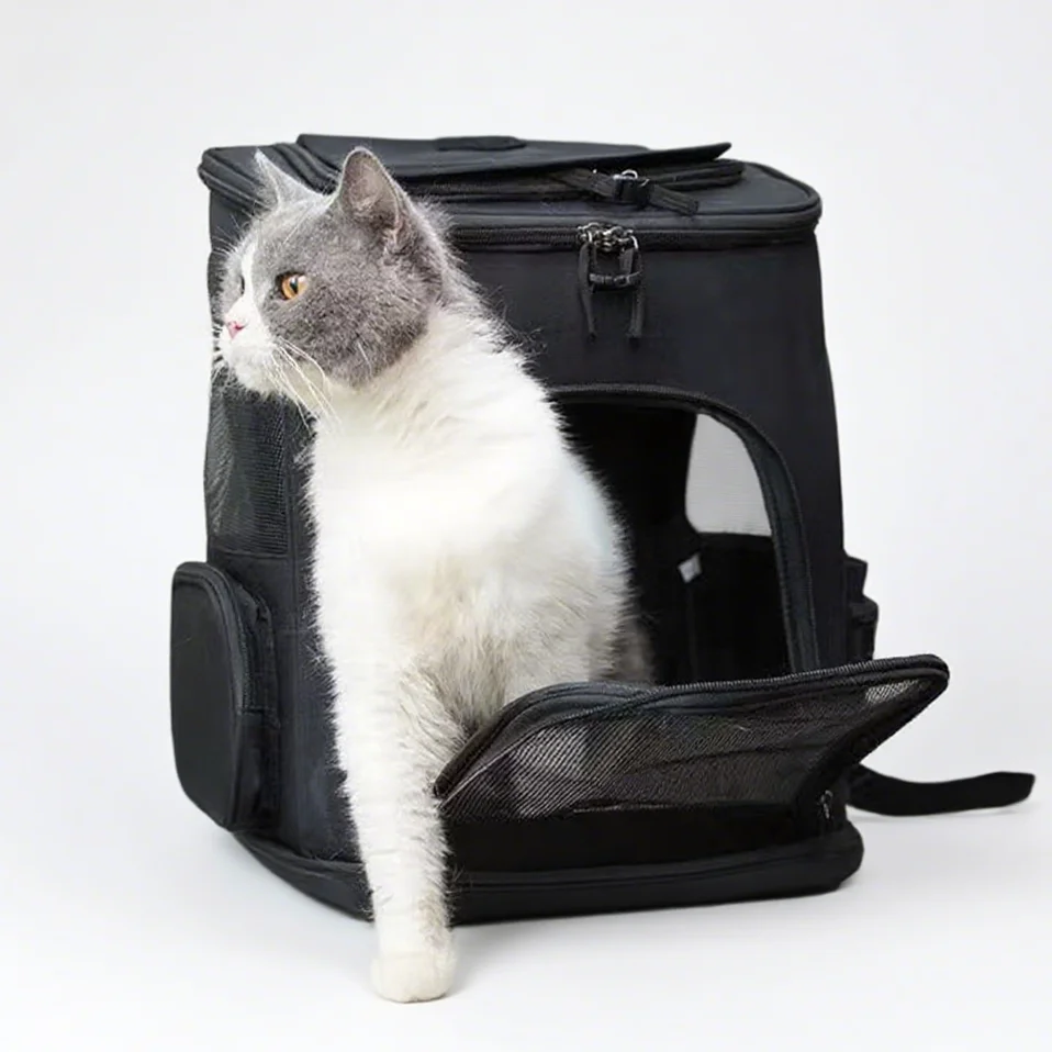 Mochila Transportadora para Cães e Gatos Expansível e Dobrável - Imagem 5