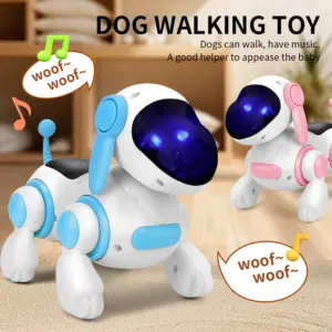cão robótico interativo com luz e som