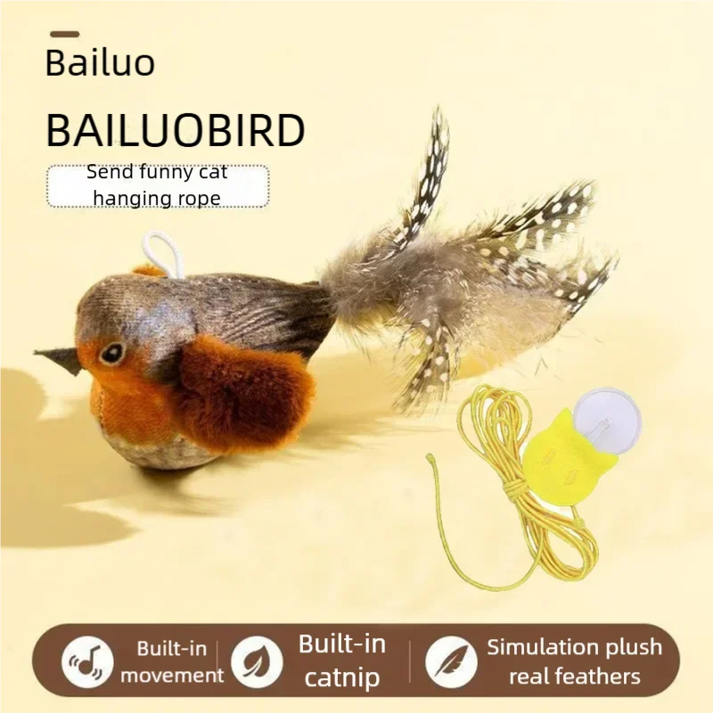 Brinquedo Interativo para Gatos Pássaro Elétrico com Som e Asas que Batem - Image 6