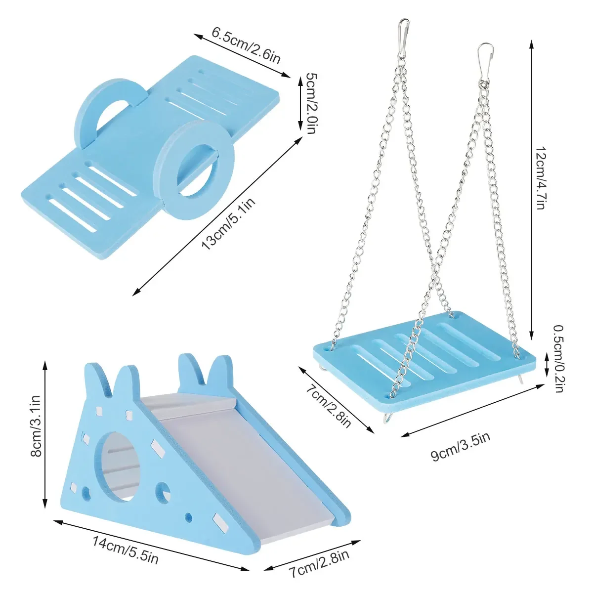Kit Brinquedos para Hamster com Gangorra, Balanço e Escada - Imagem 4
