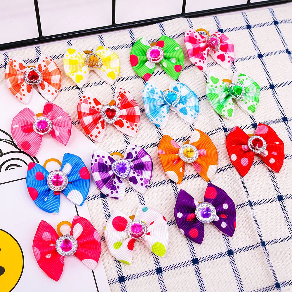 Laços de Cabelo para Cães e Gatos com Elástico em Cores Variadas - Imagem 6