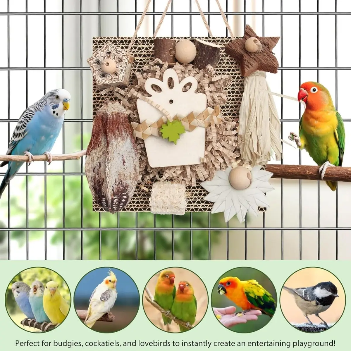 Brinquedo Mastigável para Pássaros com Papelão - Imagem 3