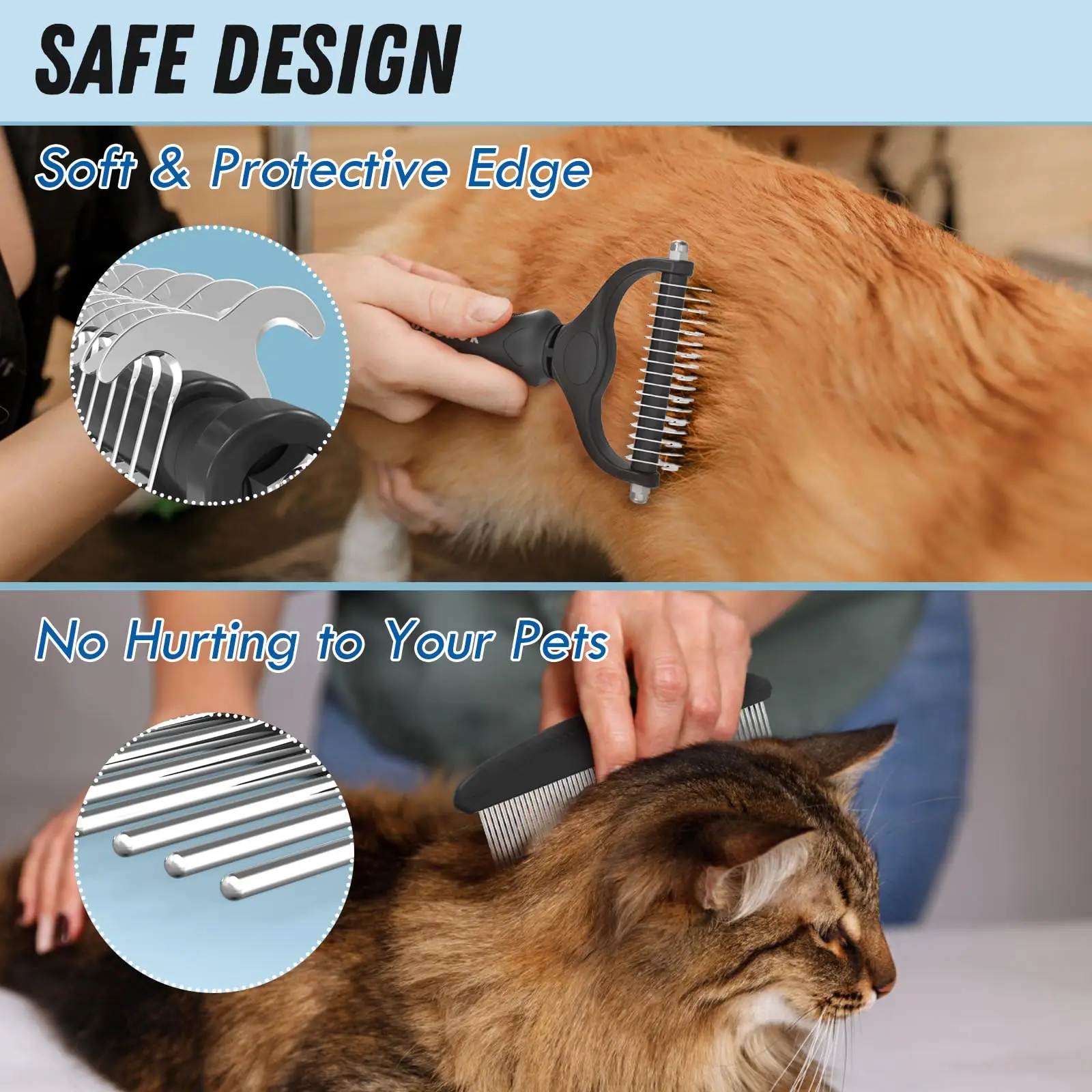 Escova e Pente para Cães e Gatos de Pelagem Longa 2 em 1 - Image 4